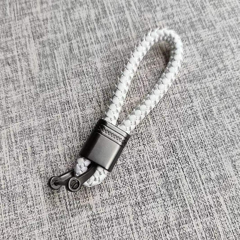 Keychain Lanyard Woven Loop Metal Key Ring for Neck or Belt Carrying