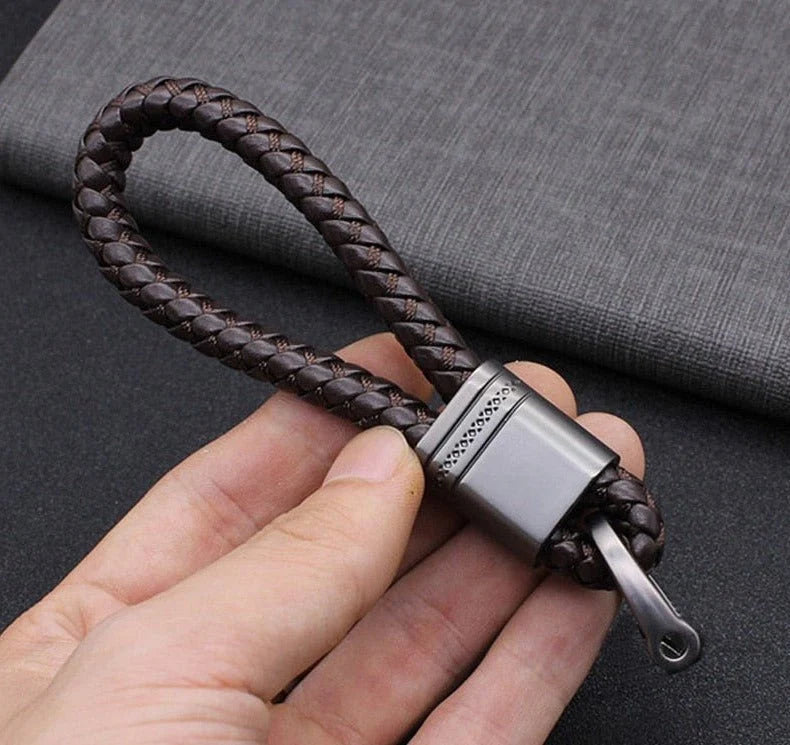 Keychain Lanyard Woven Loop Metal Key Ring for Neck or Belt Carrying