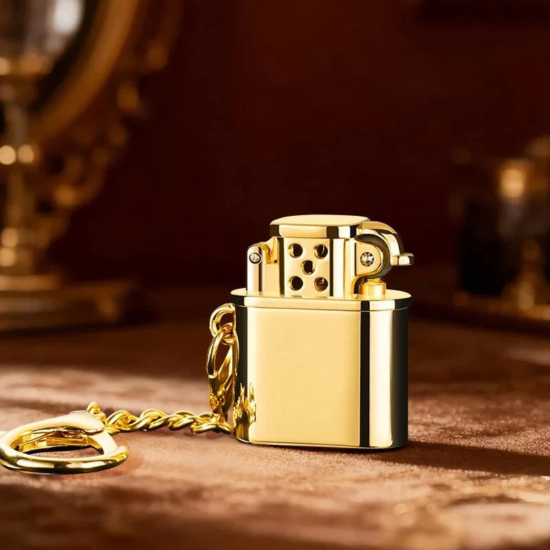 Keychain Lighter Wind-Resistant Refillable Metal Mini Design