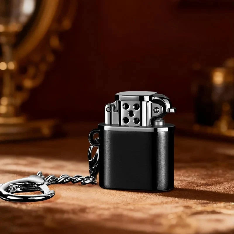 Keychain Lighter Wind-Resistant Refillable Metal Mini Design