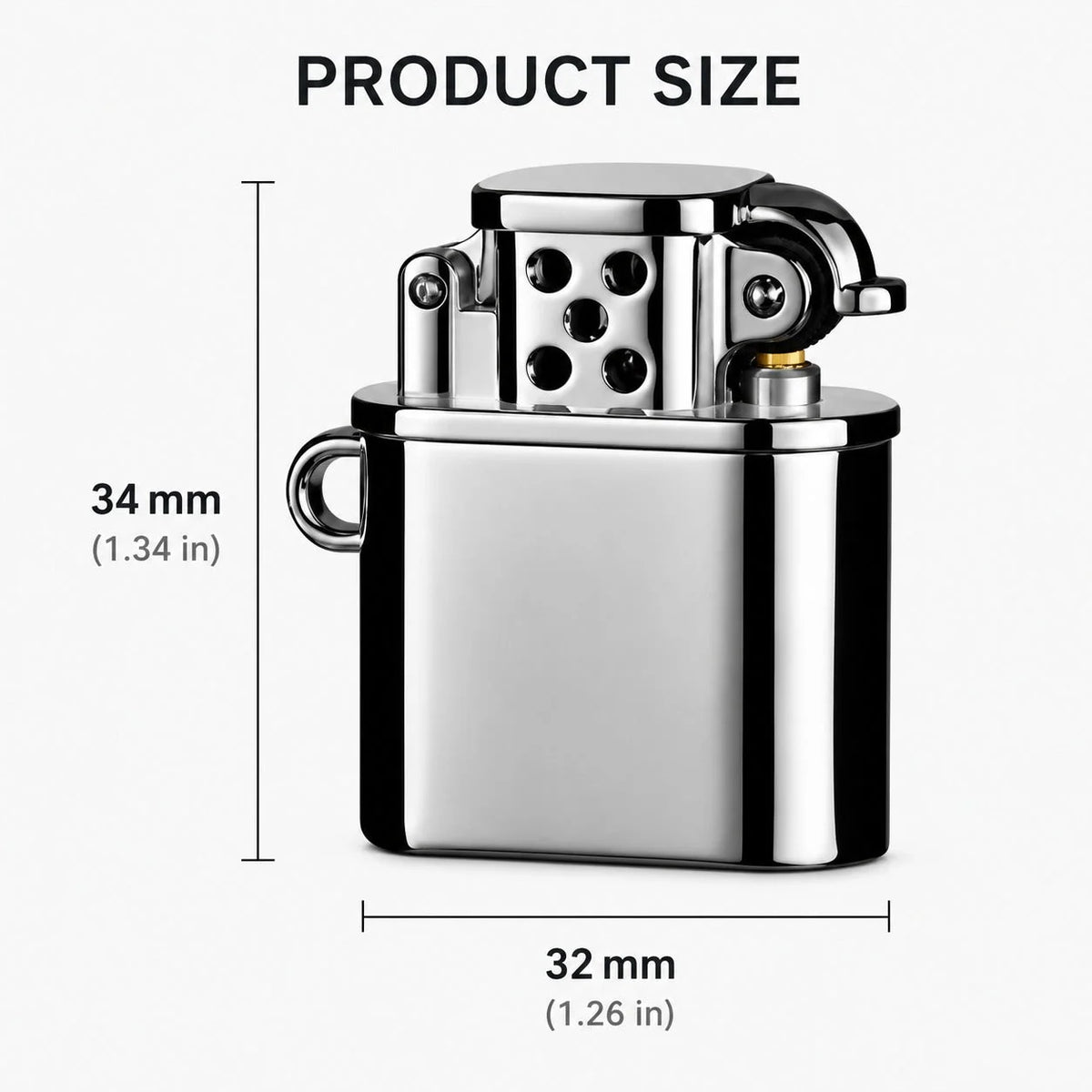 Keychain Lighter Wind-Resistant Refillable Metal Mini Design