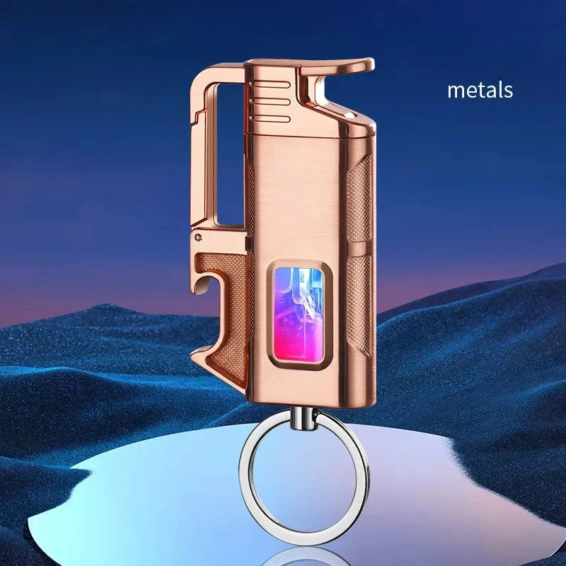 Keychain Lighter Windproof Built-In Bottle Opener