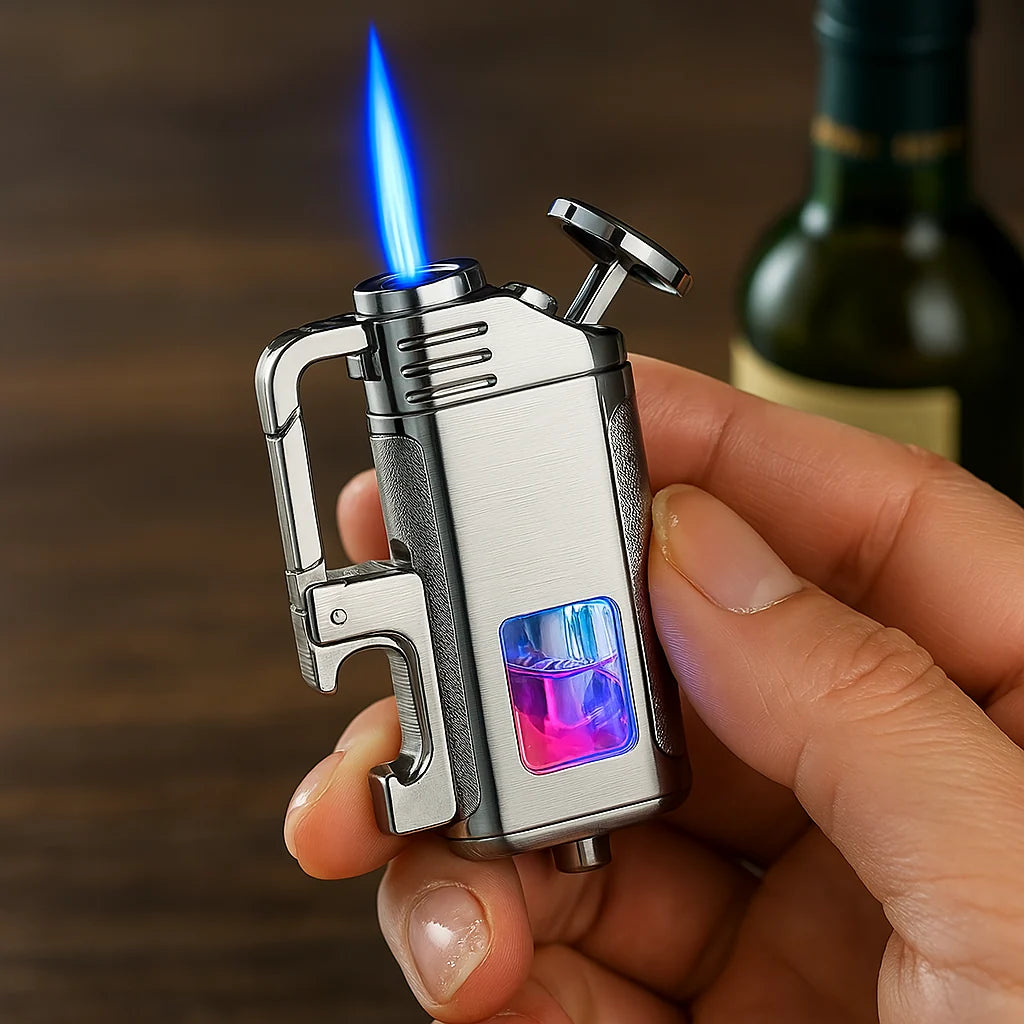 Keychain Lighter Windproof Built-In Bottle Opener