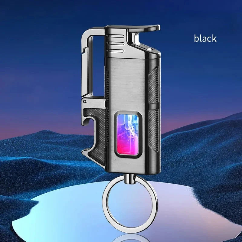 Keychain Lighter Windproof Built-In Bottle Opener