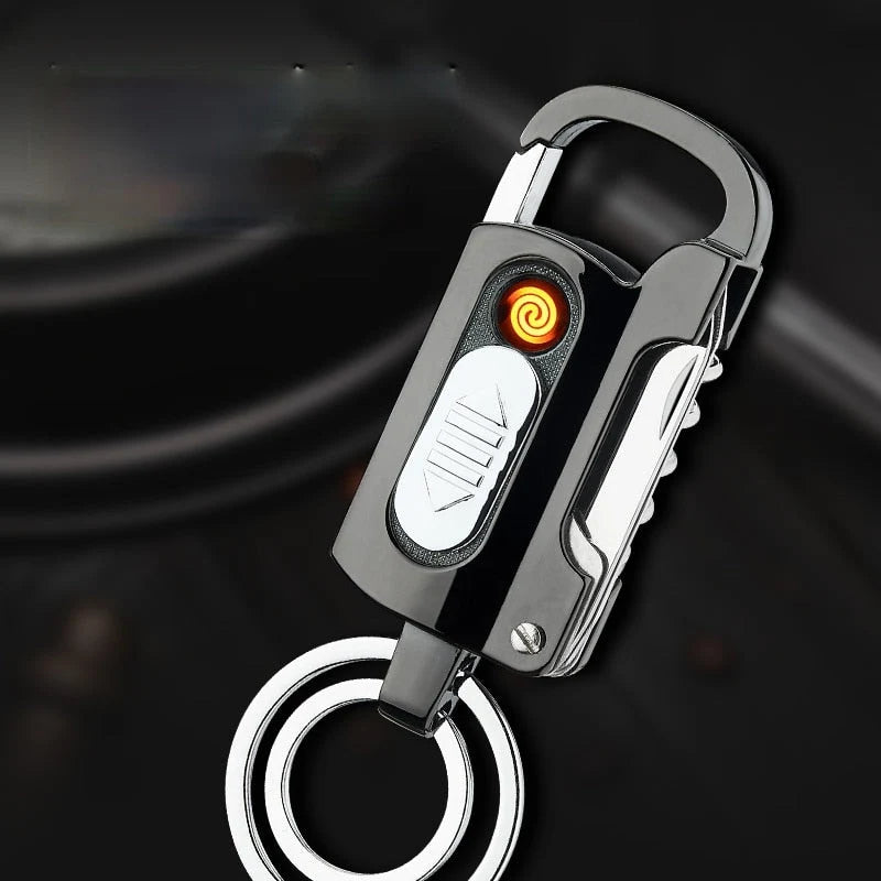 Keychain Lighter Windproof USB Rechargeable Multi-Tool