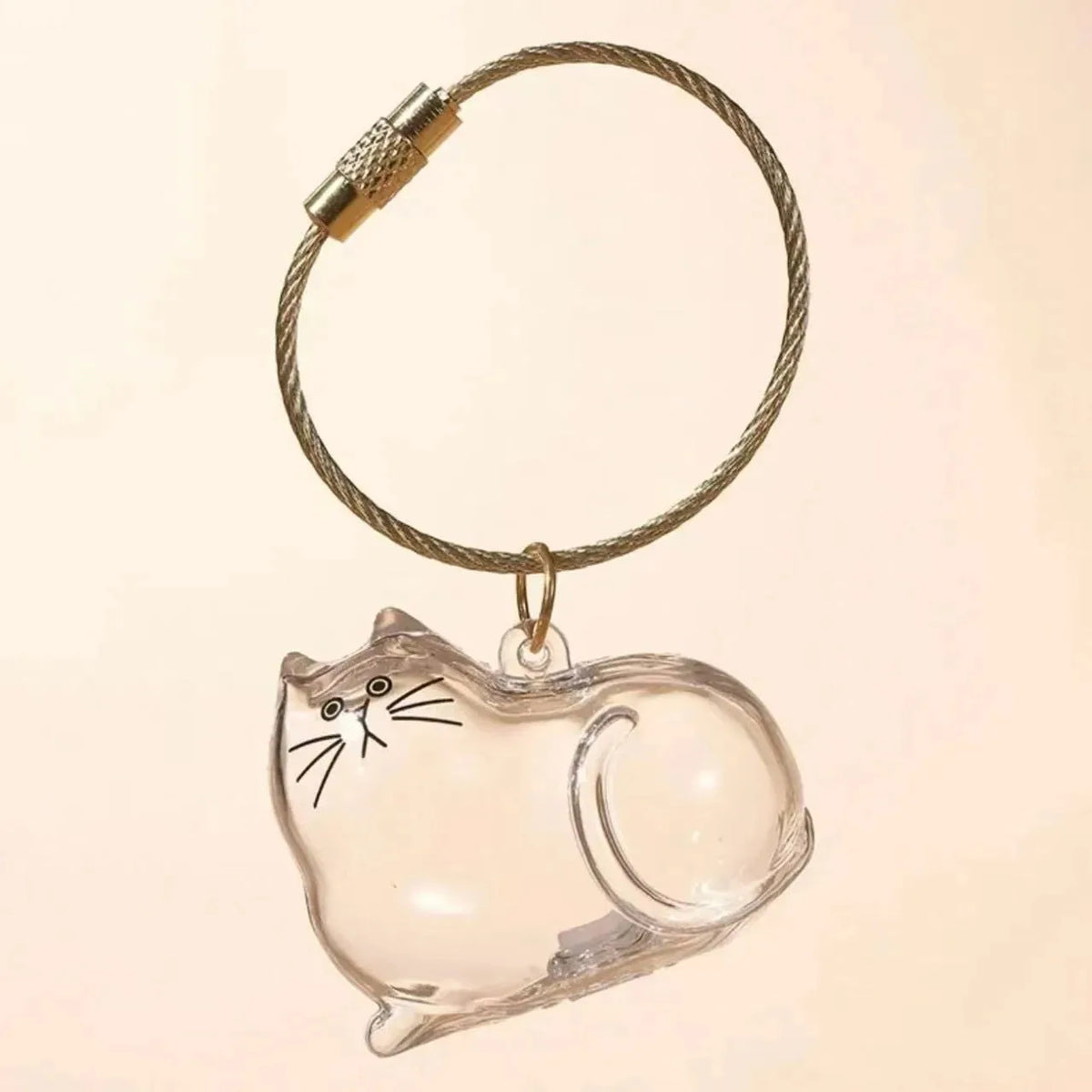 Keychain Pet Fur Keepsake Clear Capsule