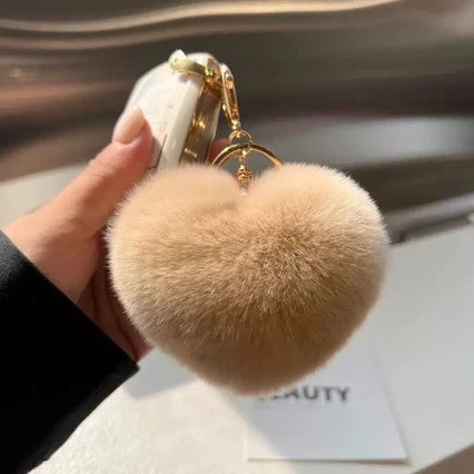 Keychain Plush Heart-Shaped Soft & Fluffy