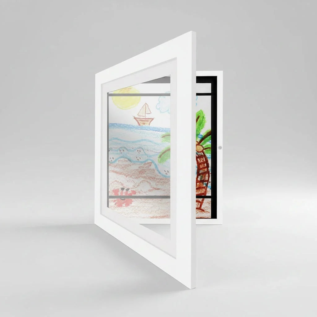 Kids Art Display Frame Front-Loading Built-In Storage