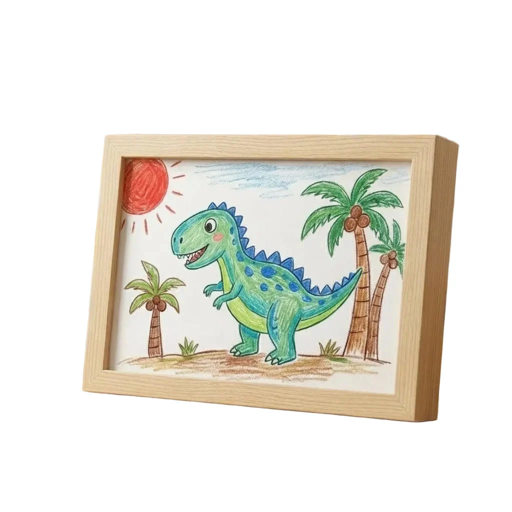 Kids Art Frame Wooden Front-Opening Built-In Storage