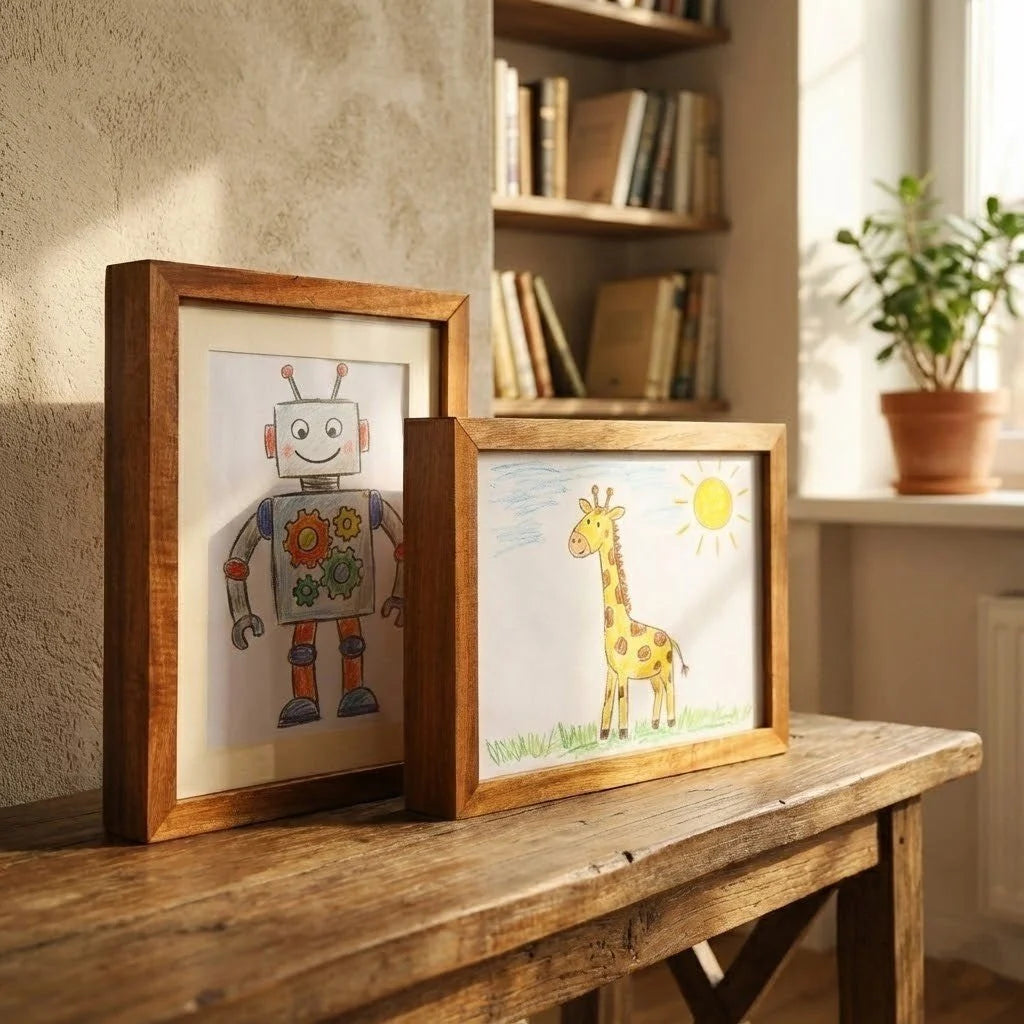 Kids Art Frame Wooden Front-Opening Built-In Storage
