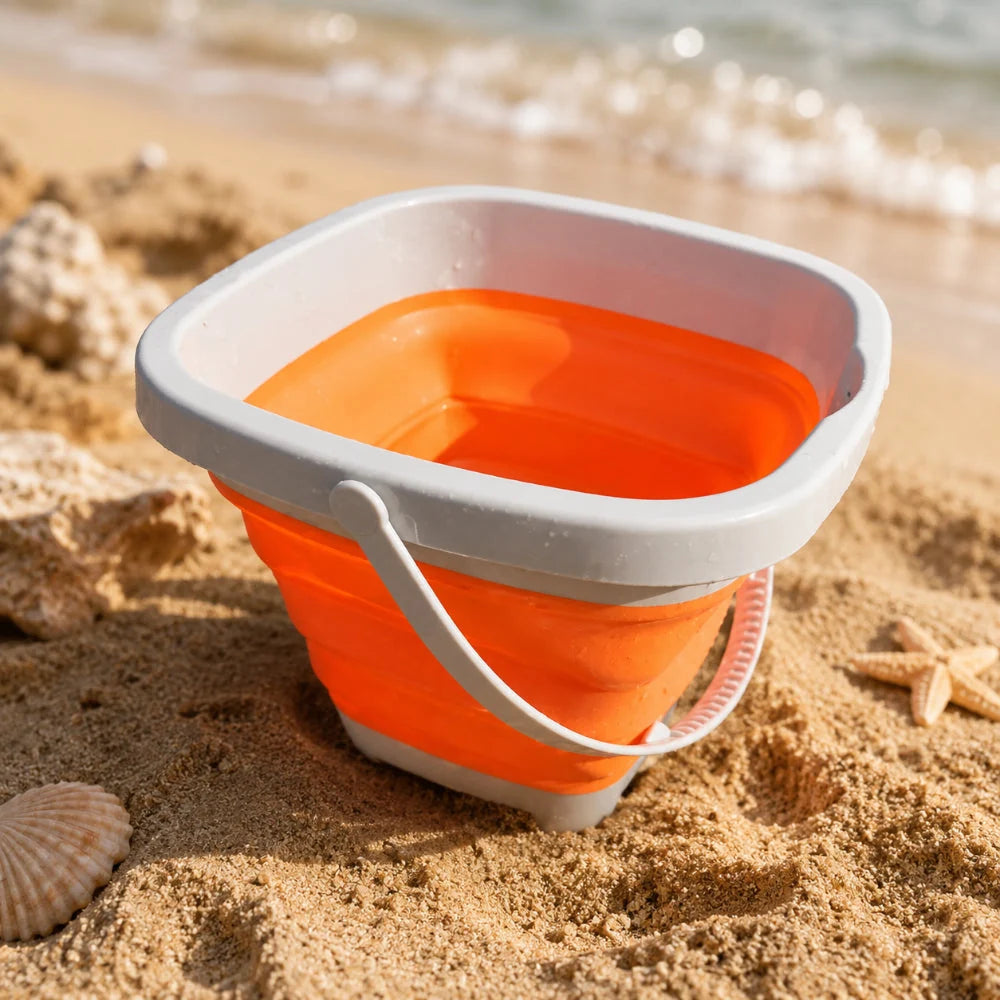 Kids Beach Bucket Collapsible Silicone Dishwasher Safe