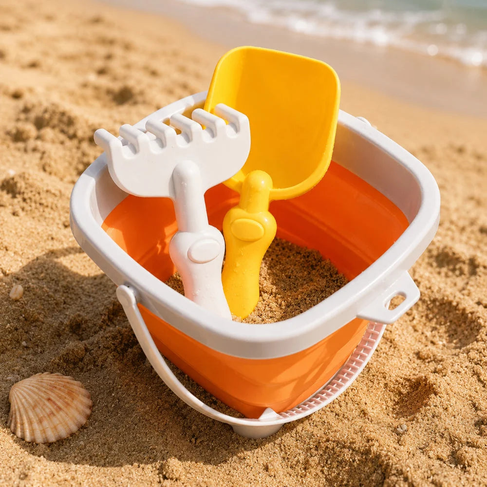 Kids Beach Bucket Collapsible Silicone Dishwasher Safe