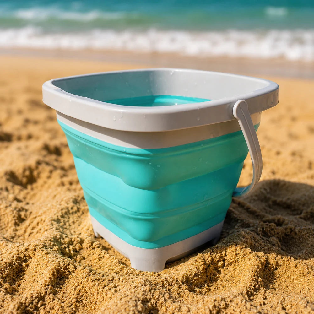 Kids Beach Bucket Collapsible Silicone Dishwasher Safe