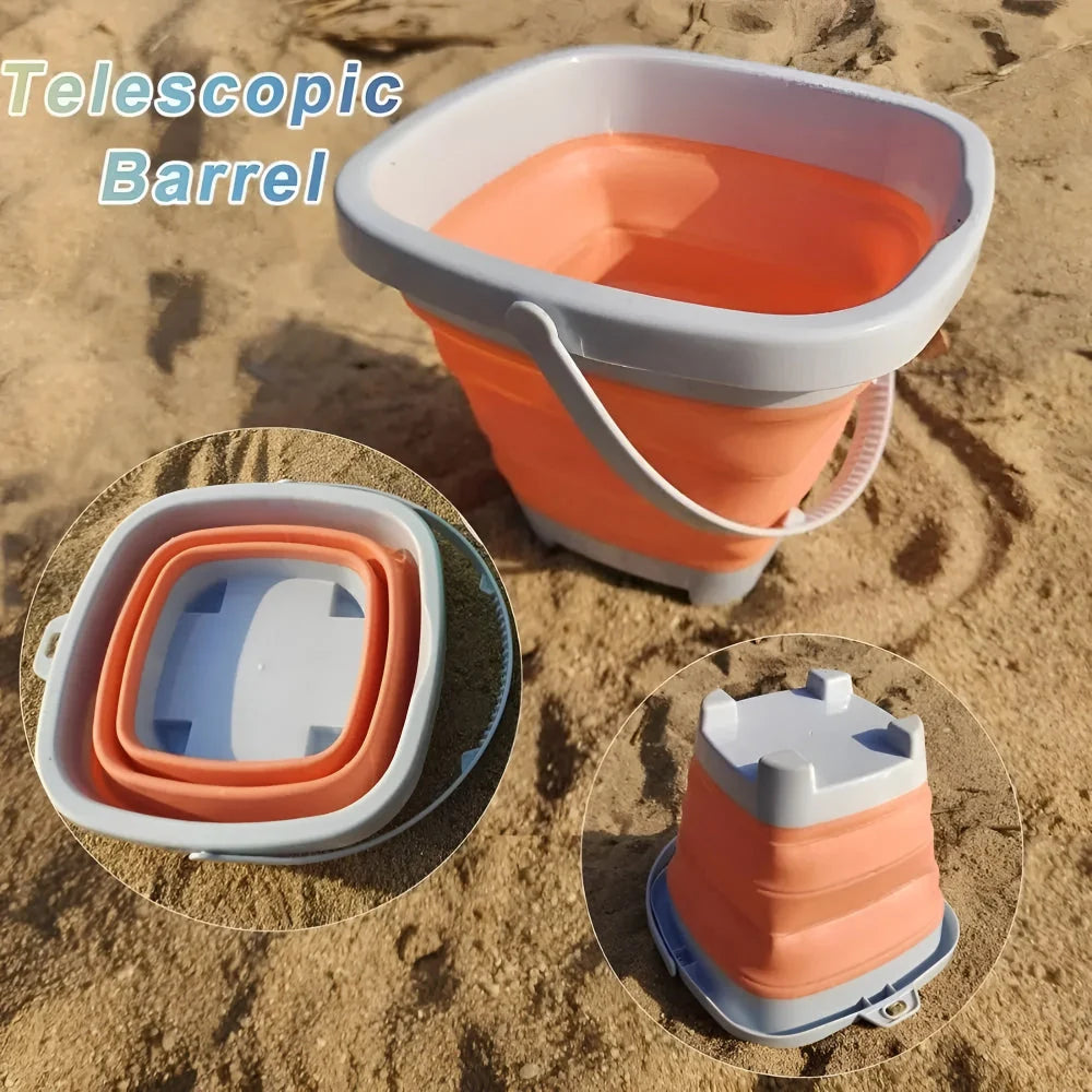 Kids Beach Bucket Collapsible Silicone Dishwasher Safe