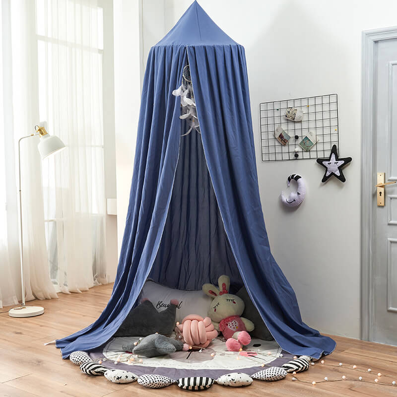 Kids Bed Canopy Single-Point Hanging Sheer Breathable Fabric
