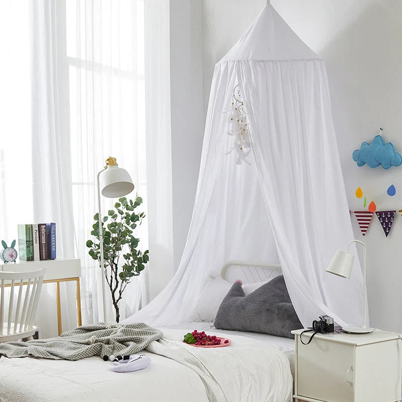 Kids Bed Canopy Single-Point Hanging Sheer Breathable Fabric