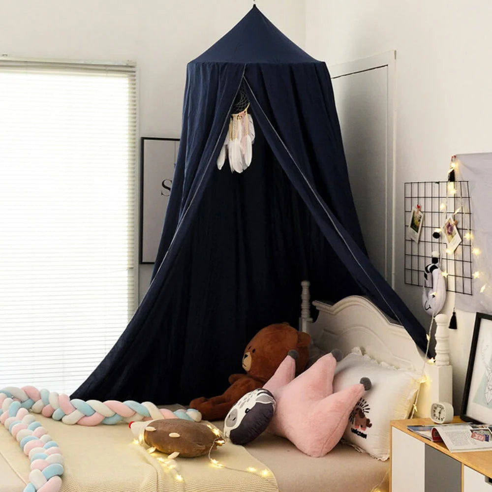 Kids Bed Canopy Single-Point Hanging Sheer Breathable Fabric