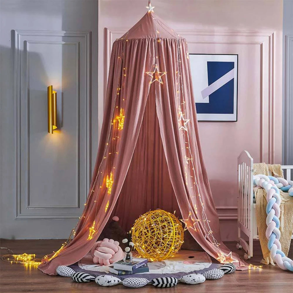 Kids Bed Canopy Single-Point Hanging Sheer Breathable Fabric