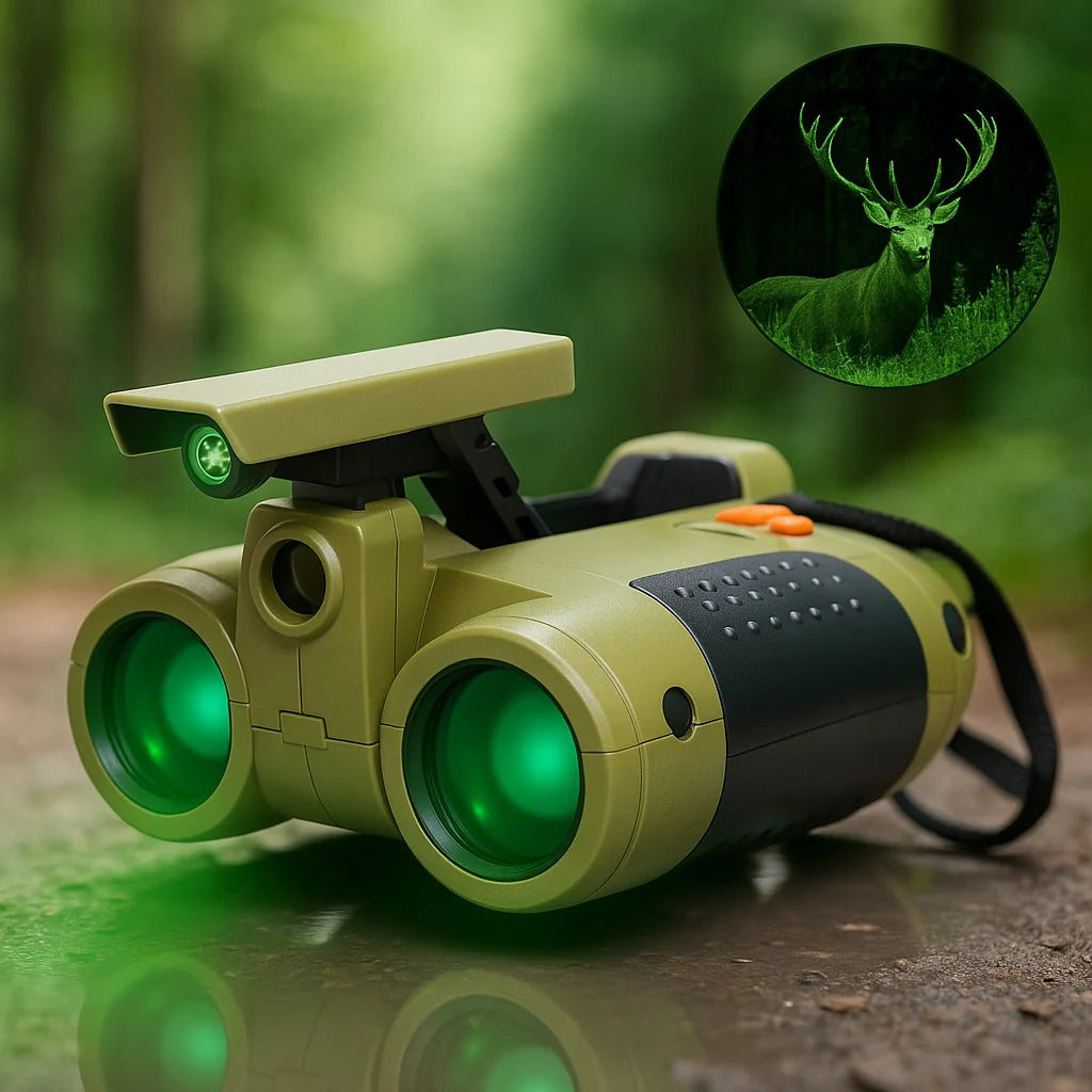 Kids Binoculars Night Vision Popup Light 4x Magnification