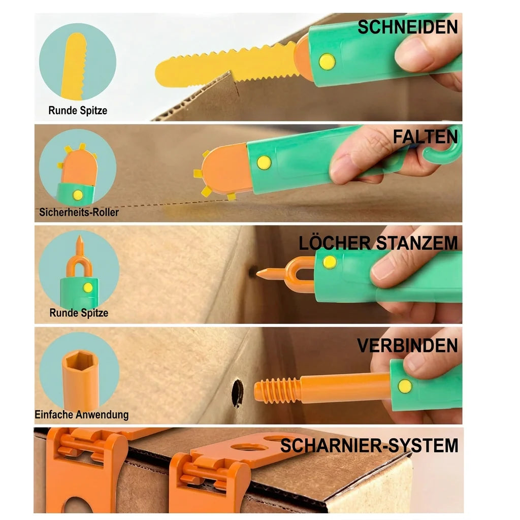 Kids Building Set Cardboard STEM 100 Pieces With Tool Kit