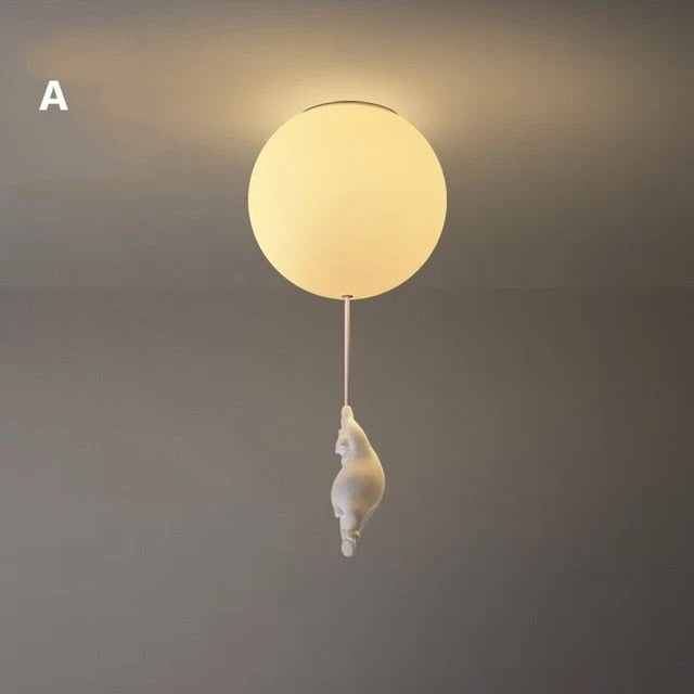Kids Ceiling Light Balloon Bear Soft Glow
