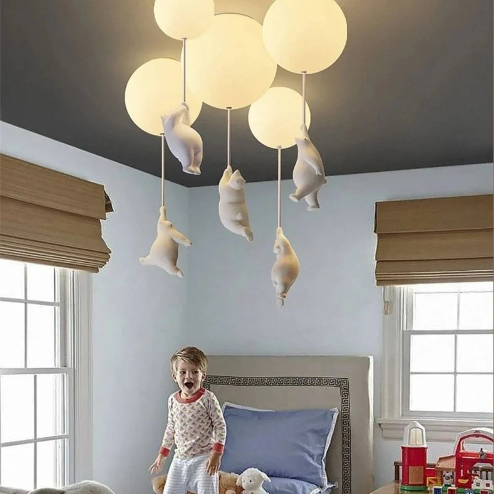 Kids Ceiling Light Balloon Bear Soft Glow