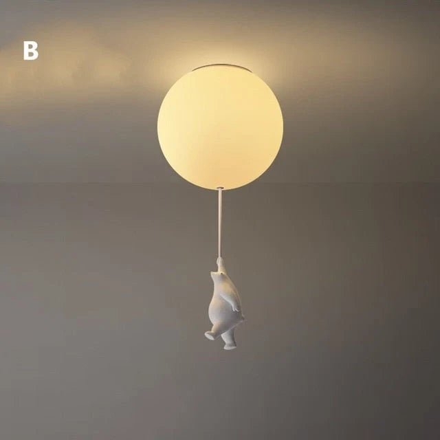 Kids Ceiling Light Balloon Bear Soft Glow