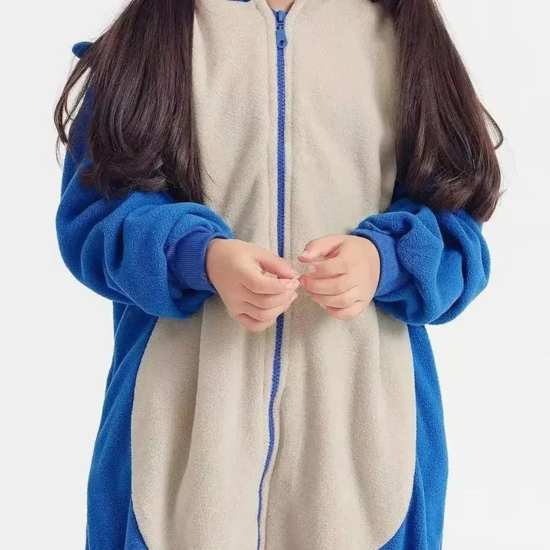 Kids' Character Onesie Soft Flannel Blue Hedgehog Costume