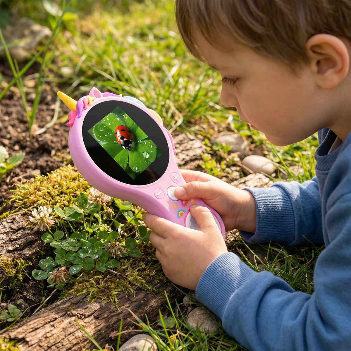 Kids Digital Microscope Built-In Screen Portable Photo & Video Capture