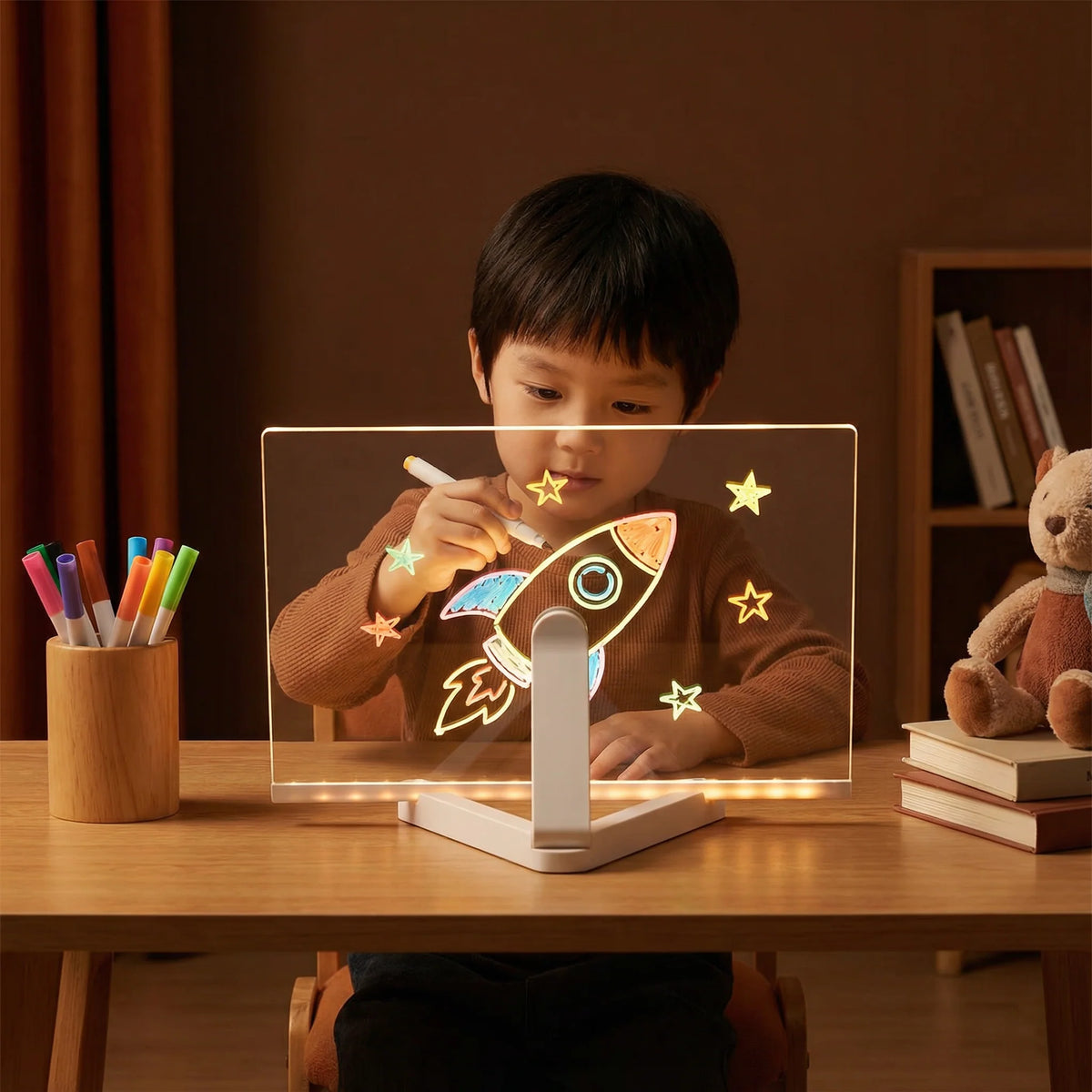 Kids Drawing Board LED Wipe Clean USB Rechargeable