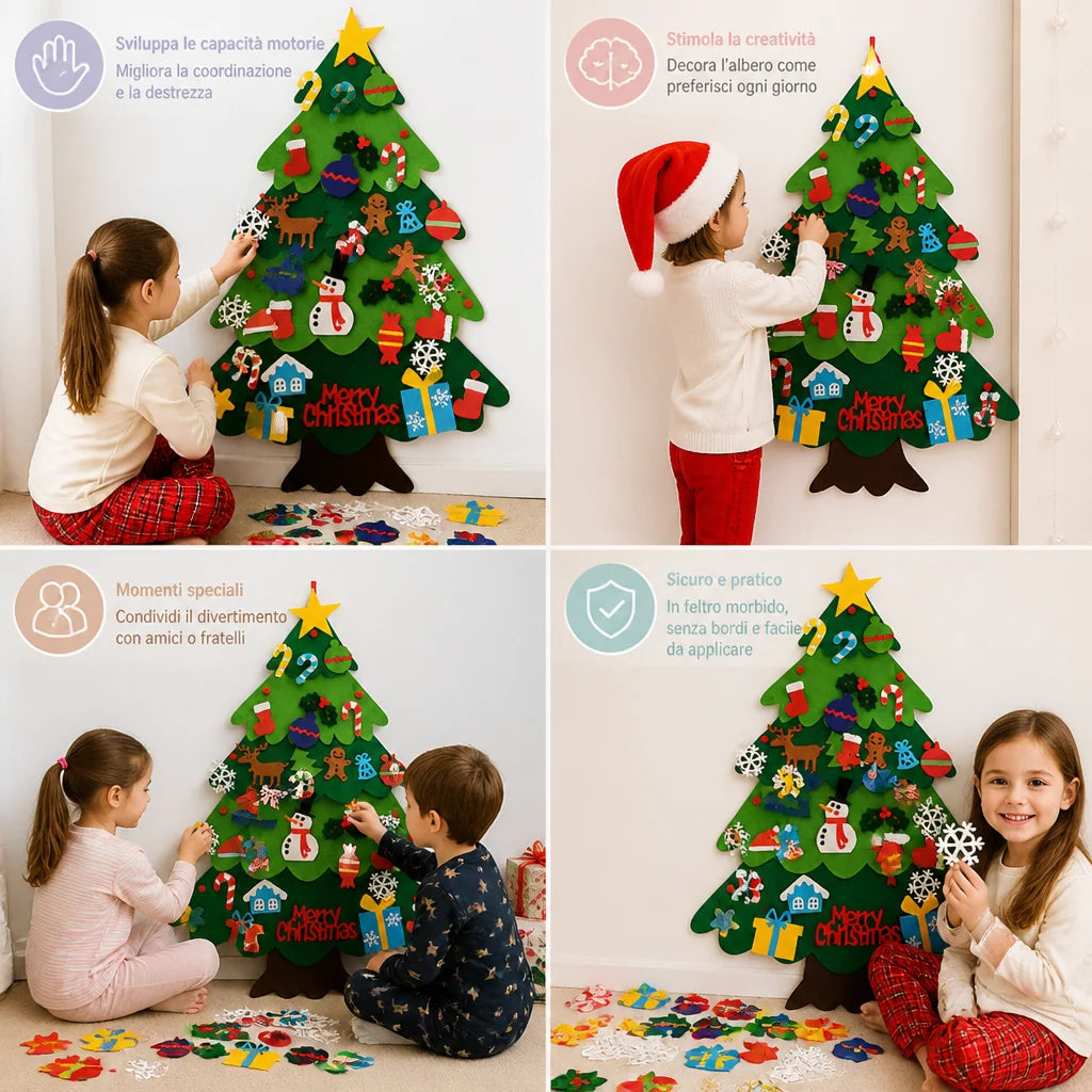 Kids' Felt Christmas Tree Reusable With 32 Ornaments