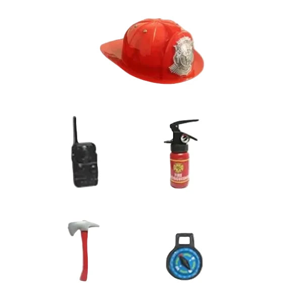 Kids Firefighter Costume Lightweight Polyester Zipper Front & Accessory Options