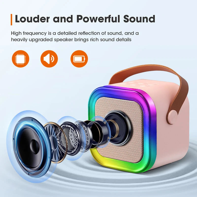 Kids Karaoke Machine Bluetooth Two Wireless Microphones