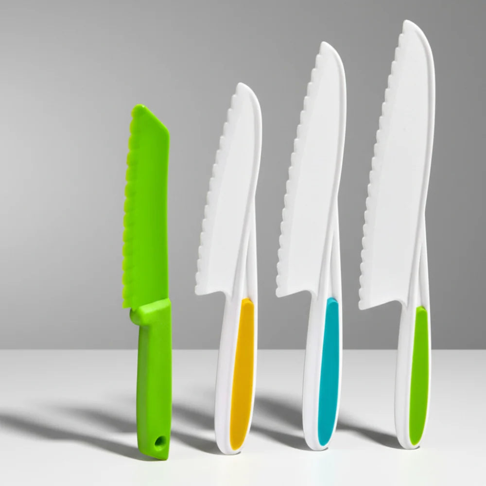 Kids Knife Set Child Safe Blunt Serrated Blades