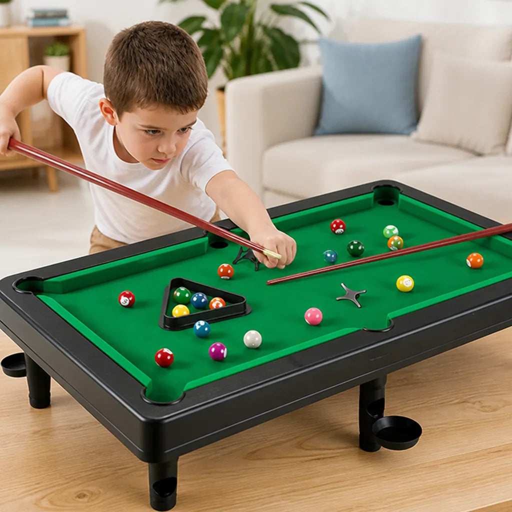 Kids Mini Pool Table Portable Tabletop Plastic