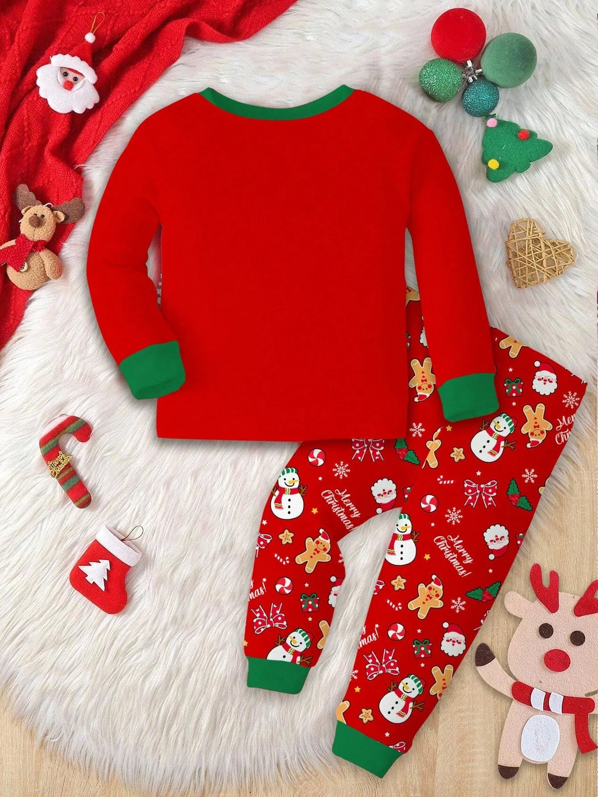 Kids Pajama Set Thermal-Lined Stretch Knit 2-Piece