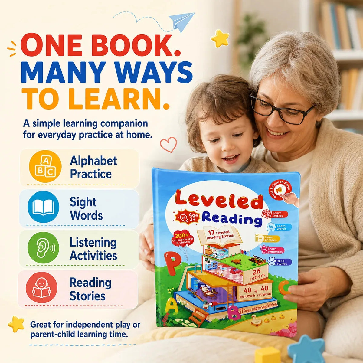 Kids Reading Book Set Touch-and-Listen 30 Leveled Books