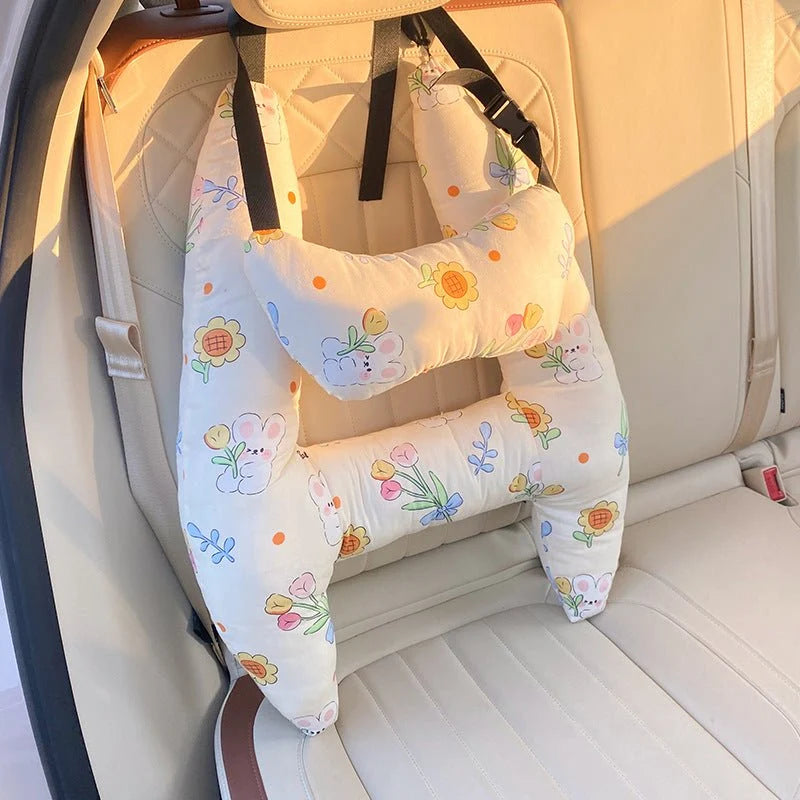 Kids Travel Neck Pillow Ergonomic Support Washable Cover Lightweight