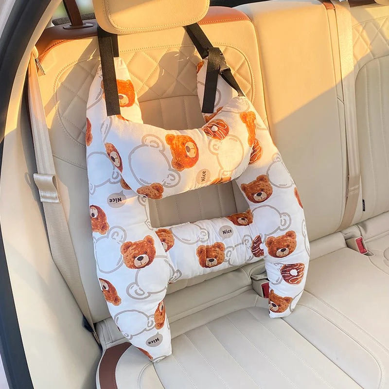 Kids Travel Neck Pillow Ergonomic Support Washable Cover Lightweight