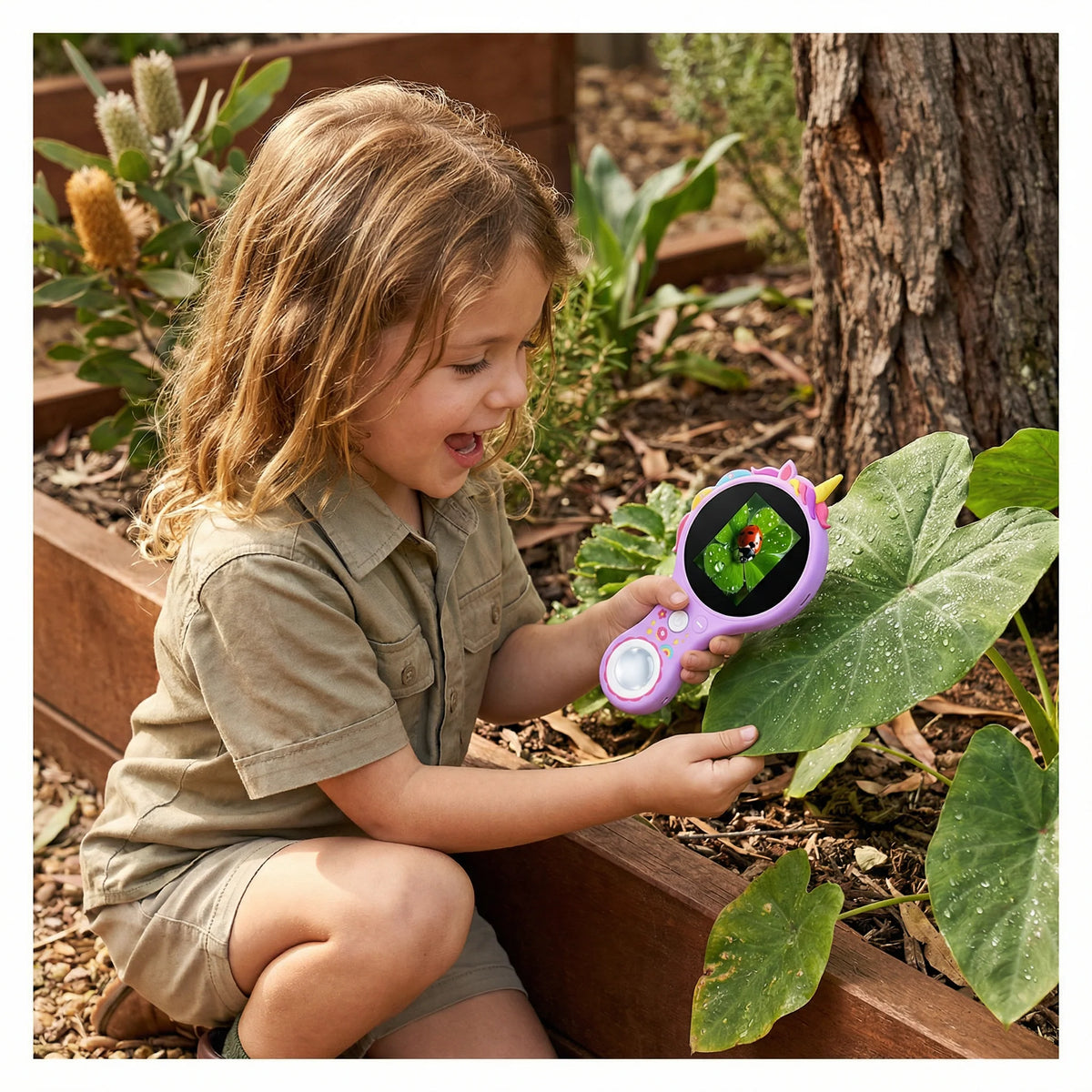 Kids Video Microscope 500x Magnification IPS Screen