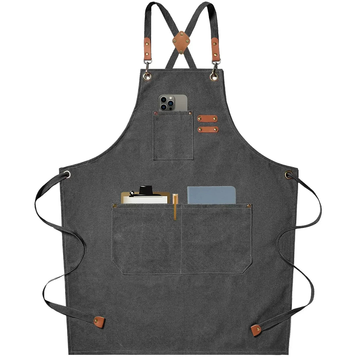 Kitchen Apron Heavy Canvas Adjustable Fit Front Pockets