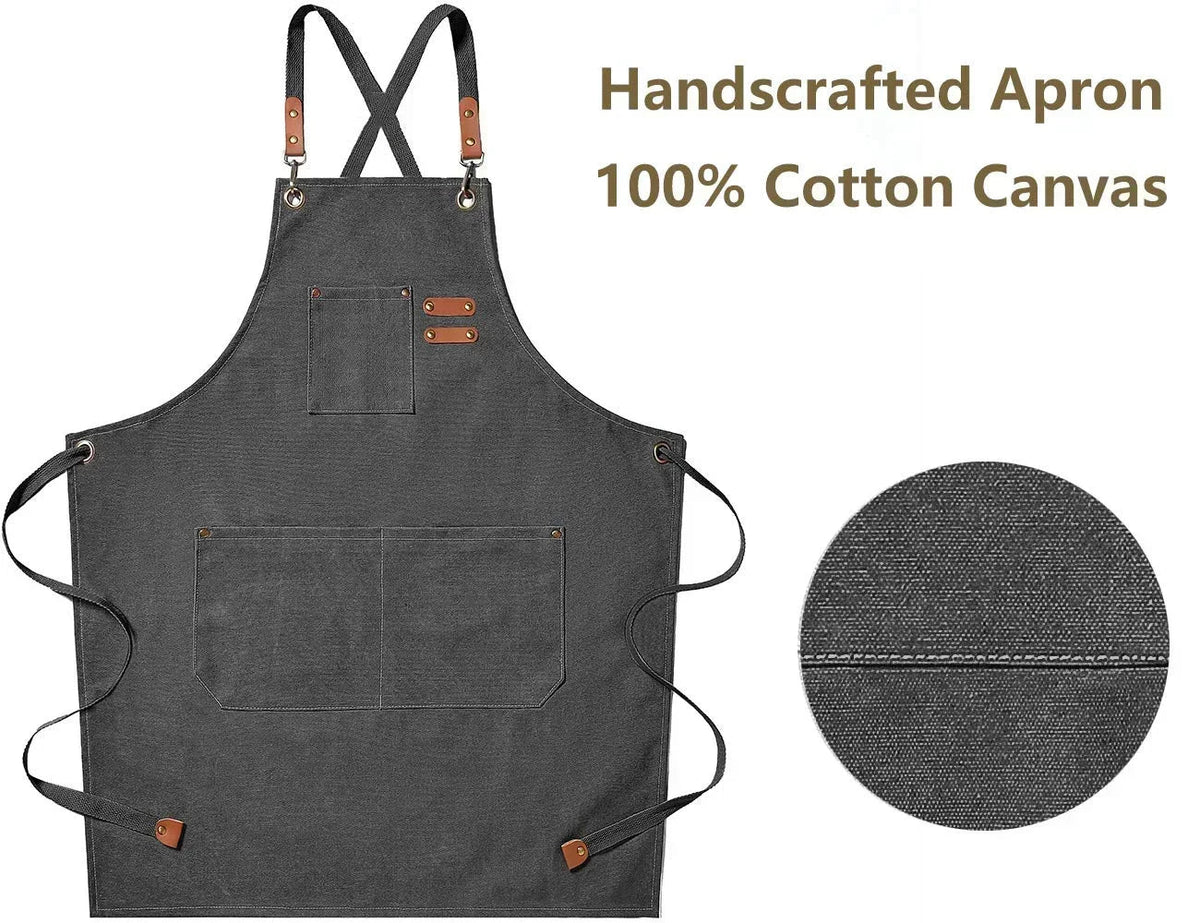 Kitchen Apron Heavy Canvas Adjustable Fit Front Pockets