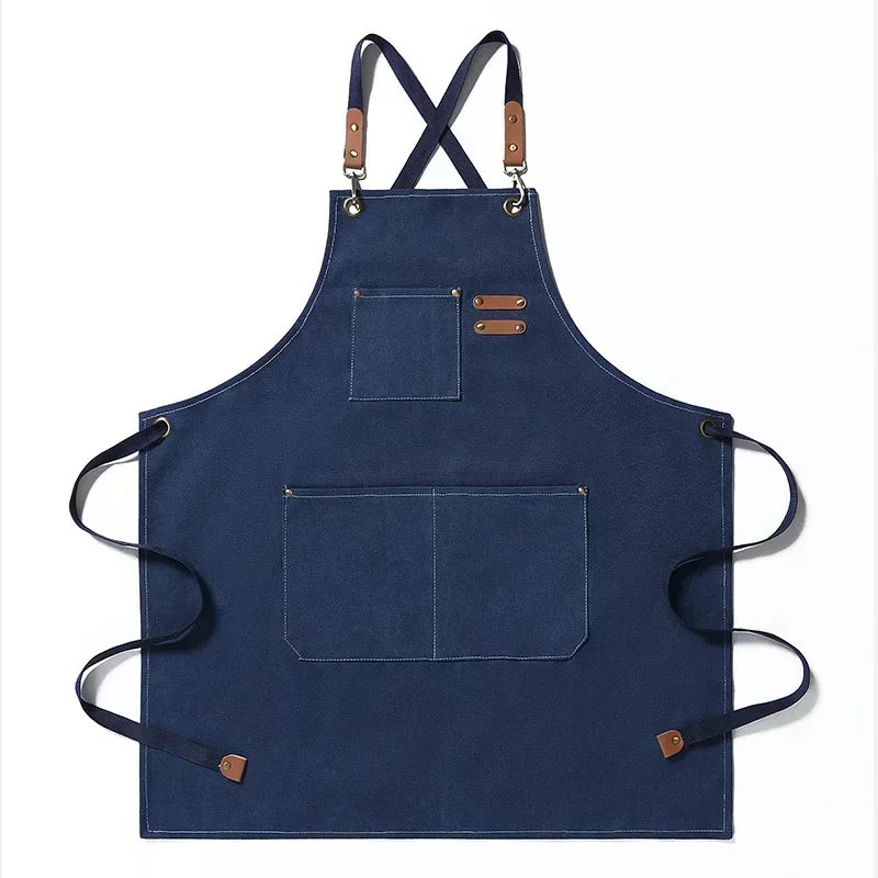 Kitchen Apron Heavy Canvas Adjustable Fit Front Pockets