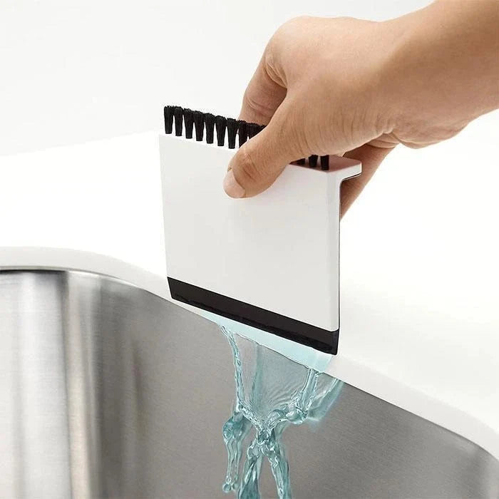 Kitchen Cleaning Scraper Double-Sided Squeegee & Brush Dishwasher-Safe