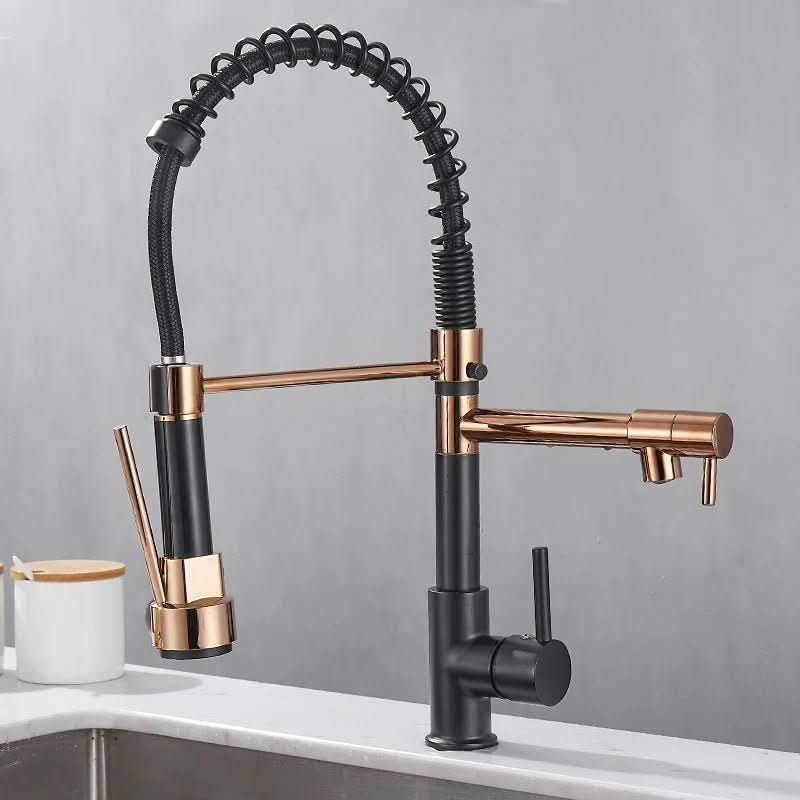 Kitchen Faucet Brass Dual Spout Two Water Streams
