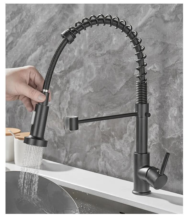Kitchen Faucet Brass Dual Spout Two Water Streams