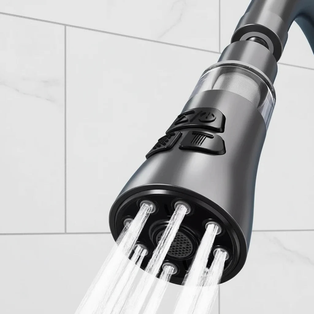 Kitchen Faucet Extender 720° Rotating Three Spray Modes With Integrated Filter