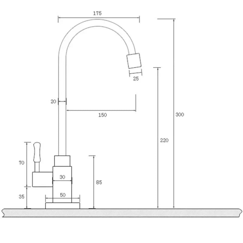 Kitchen Faucet Gooseneck Antique Brass Finish Single-Hole Installation