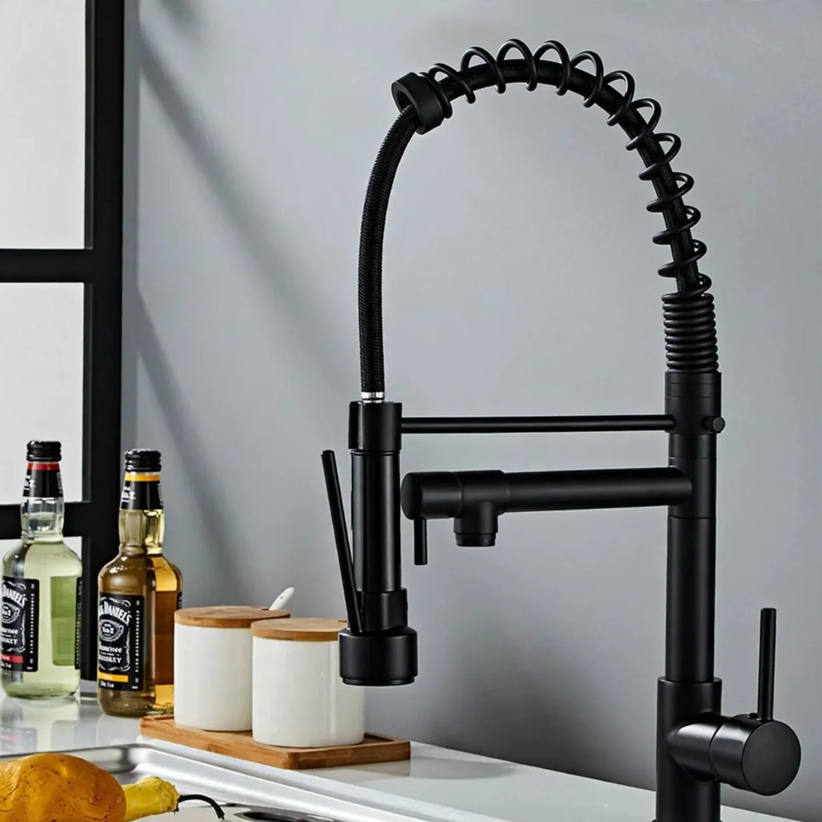 Kitchen Faucet Pull-Out Spray Stainless Steel Single-Handle Control