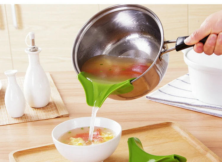 Kitchen Funnel Flexible Curved Design For Round Pans